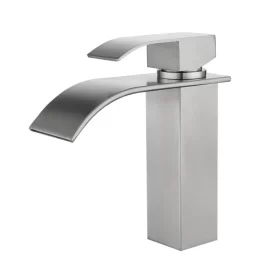 Hot and cold bathroom black waterfall basin taps